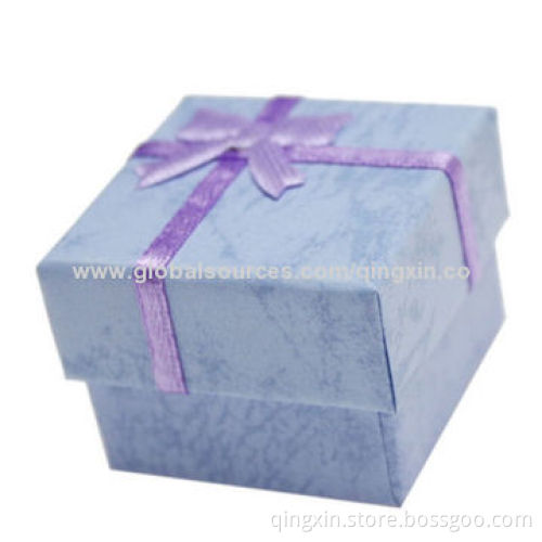 Ribbon Cardboard Gift Rings Jewelry Boxes for Fashionable Wedding Package